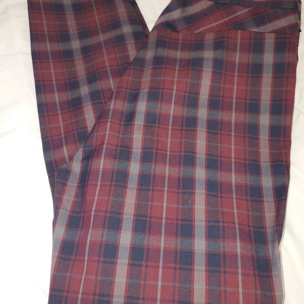 Preppy Rag & Bone Burgundy and Navy Plaid Trousers 6